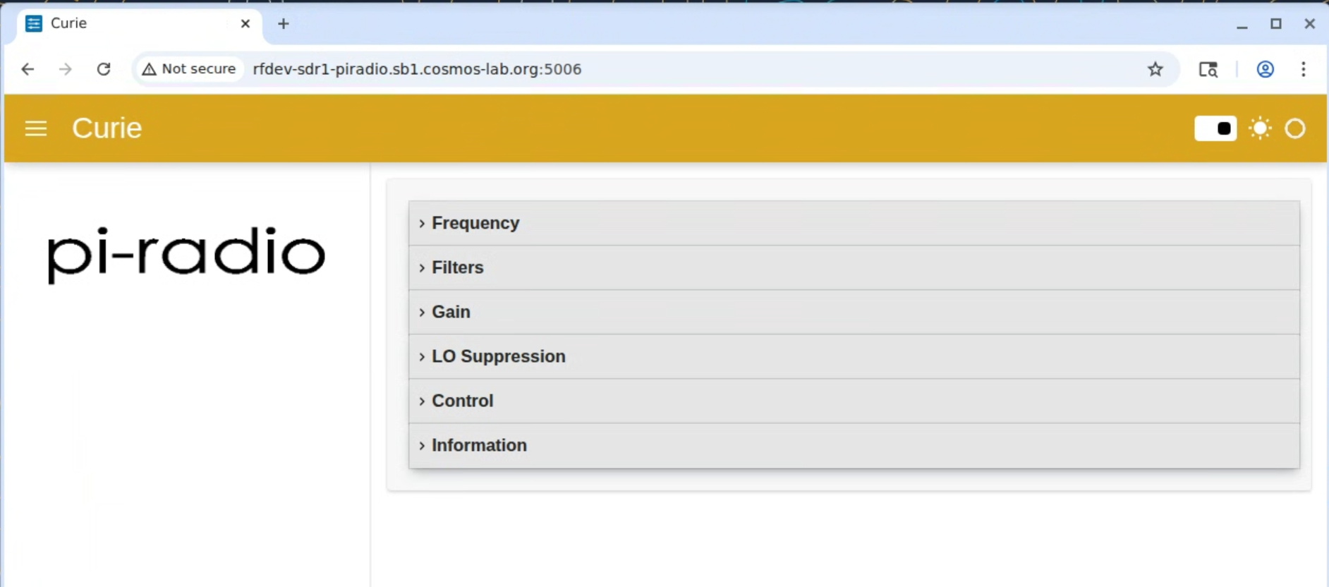 Pi-Radio FR3 Web-based Control Interface