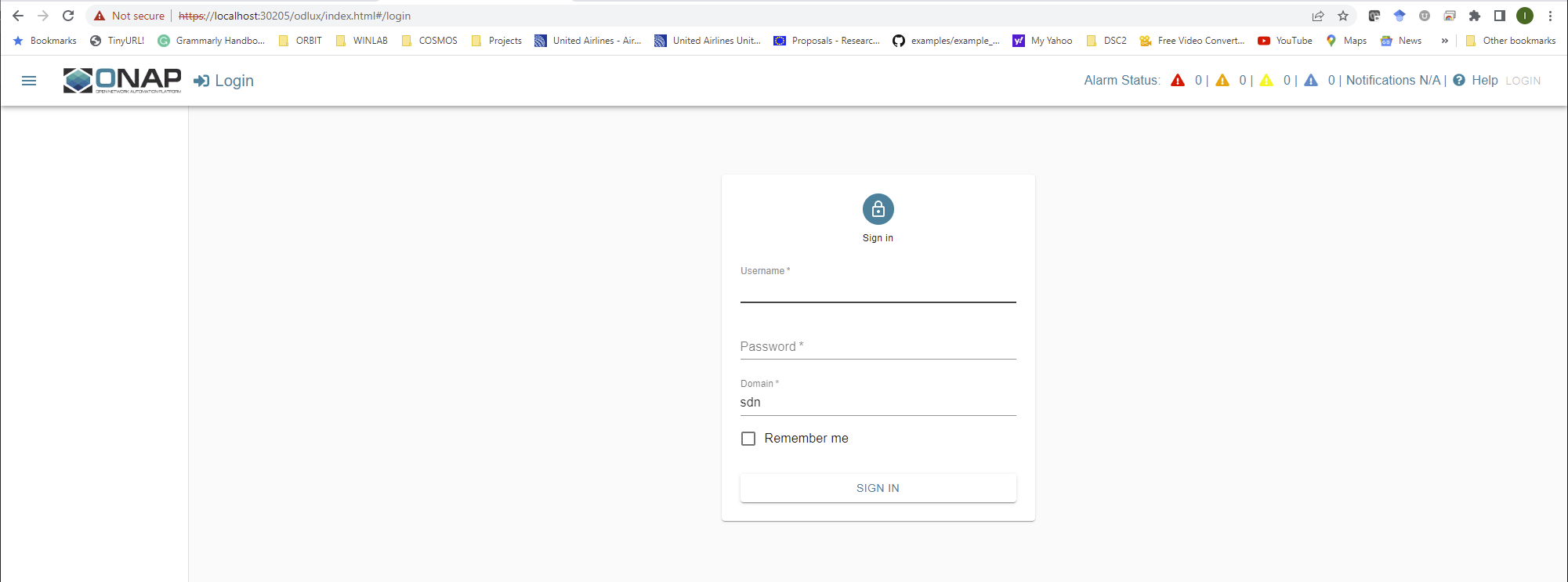 ONAP Web Page Screenshot