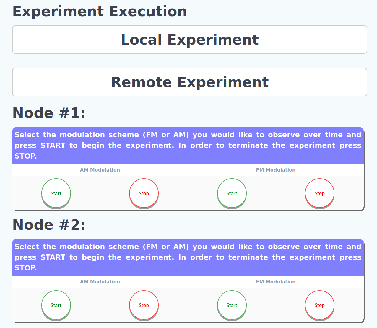 Experiment section of the AM/FM lesson plan
