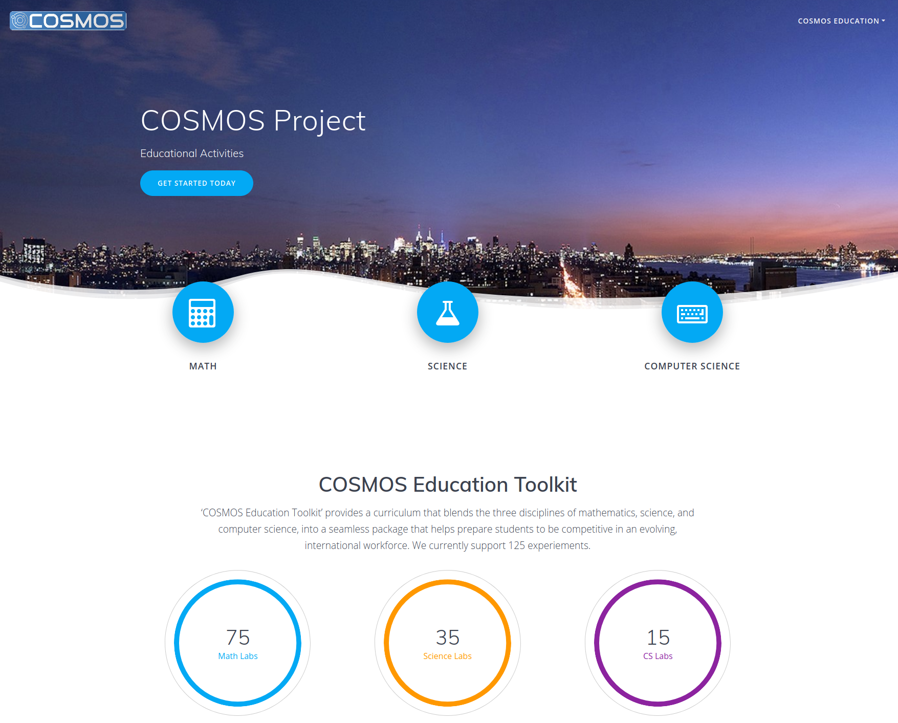 Starting web page of the toolkit framework