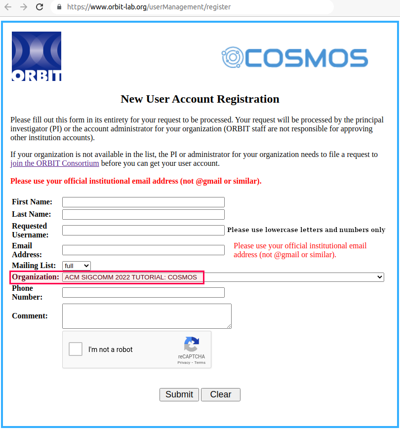 account registration